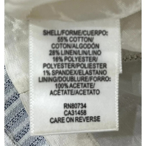 BCBG MaxAzria Blue White Stripe Paperbag Waist Skirt 0 - Picture 4 of 5